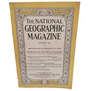 Vintage 1933 October National Geographic Magazine Antartica Sungmas Indo-China